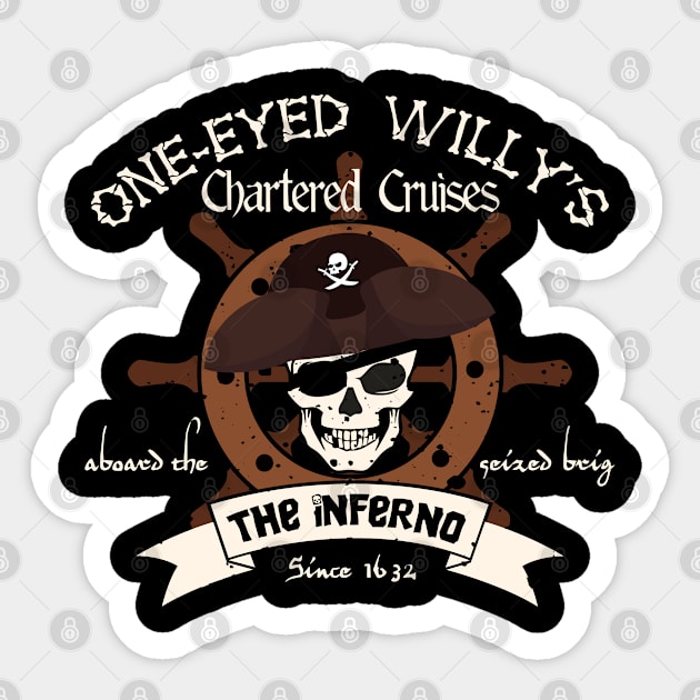 One Eyed Willy's Charter Cruises Sticker by woodsman